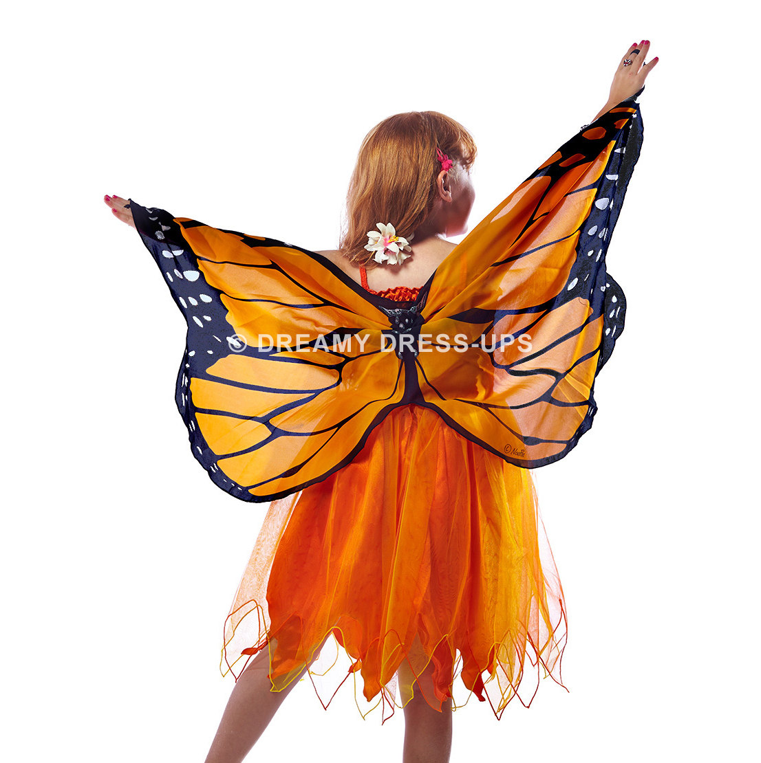 Dreamy Fly-Away Dress Orange Monarch Butterfly - Image 3