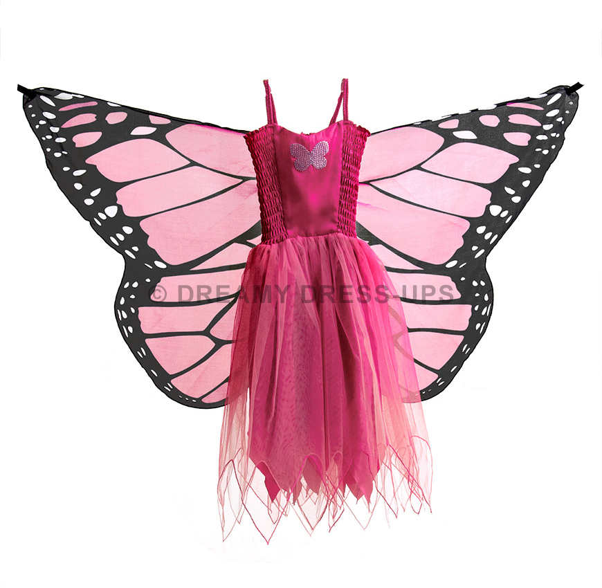 Dreamy Fly-Away Dress Pink Monarch Butterfly